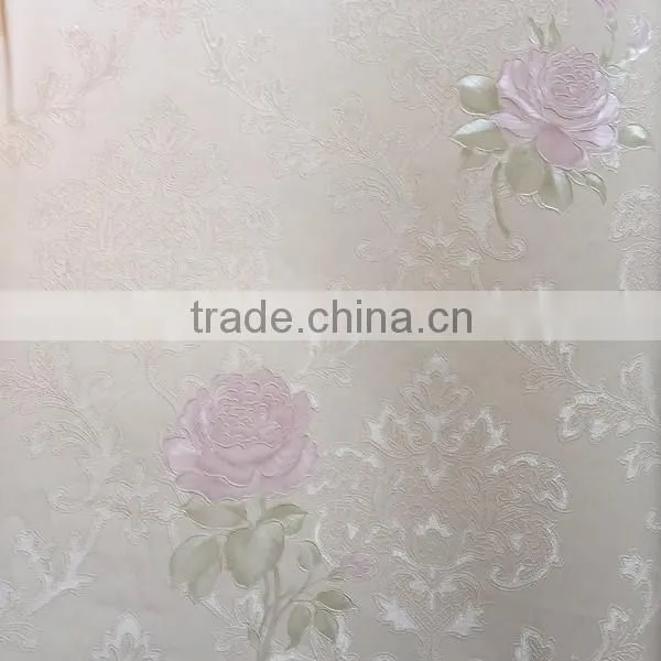 High quality beautiful flower thick vinyl wallpaper for sale