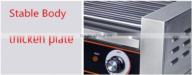 Hot sale 5/7/9 rollers stainless steel commercial hot dog machine/maker/grill