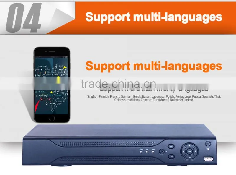 Tollar H.264 8CH AHD video recorder realtime and playback P2P 960P NVR h.264 professional dvr