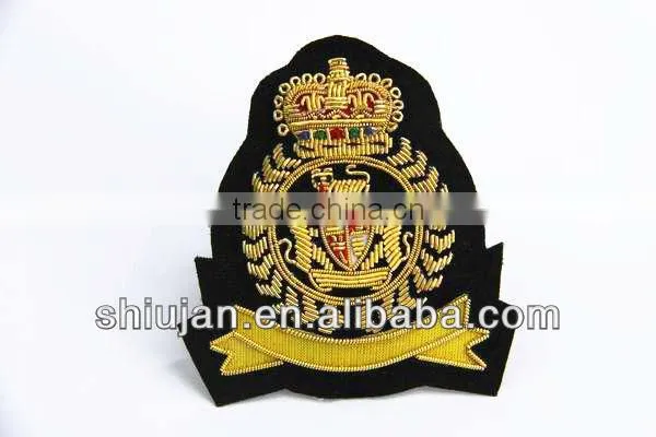 custom handmade Indian metallic thread embroidery patch