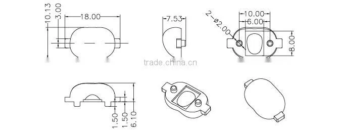 Lens 85 x135 degrees for Imitation lumens Match XPC/E/G;XT-E;XB-D;XH-B/G (Ilenstech01CR-AH85135H)