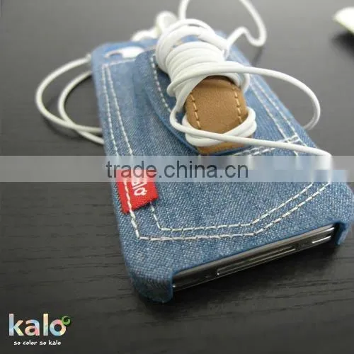 Denim Case with earphone winder for iPhone 4S Case