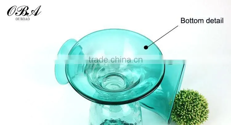 Wholesale direct sales creative glass vase for wedding centerpiece / Flower shape cheap glass flower vase for terrarium