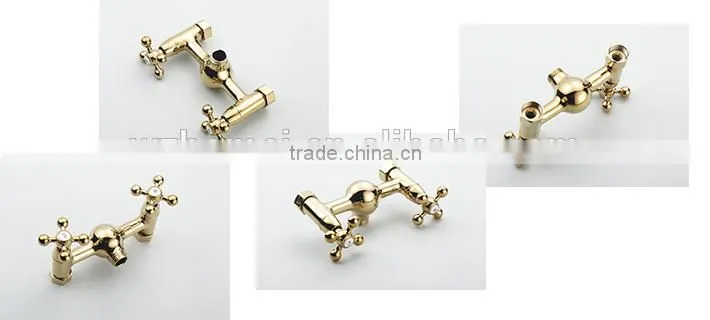 Luxury high quality brass gold finishing bathroom rain shower set