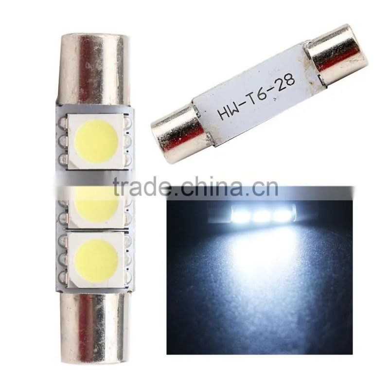 C5W T6 28mm/31mm 5050 3SMD Car LED License Plate Light 3smd Festoon led Light socket Bulbs crew cut