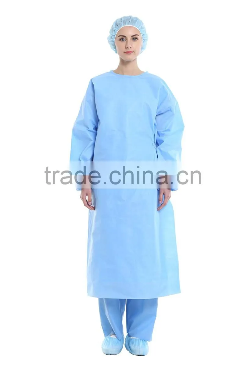 ECOMA Sterile Disposable Standard Surgical Gown, Blue