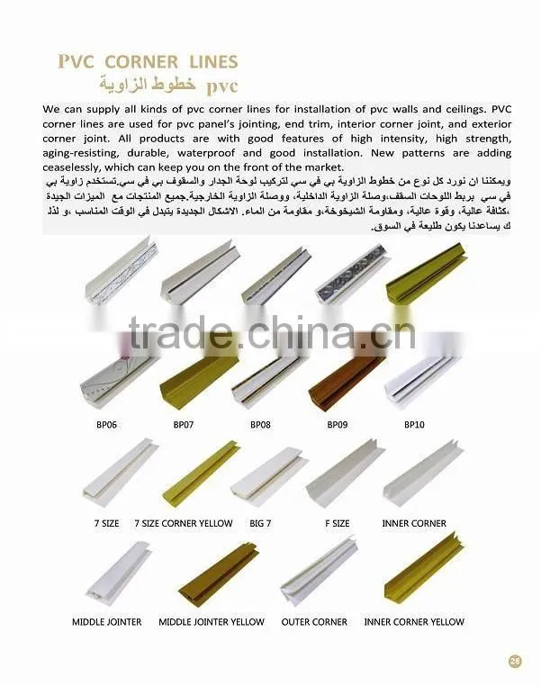 PVC corner jointers in ceiling tiles