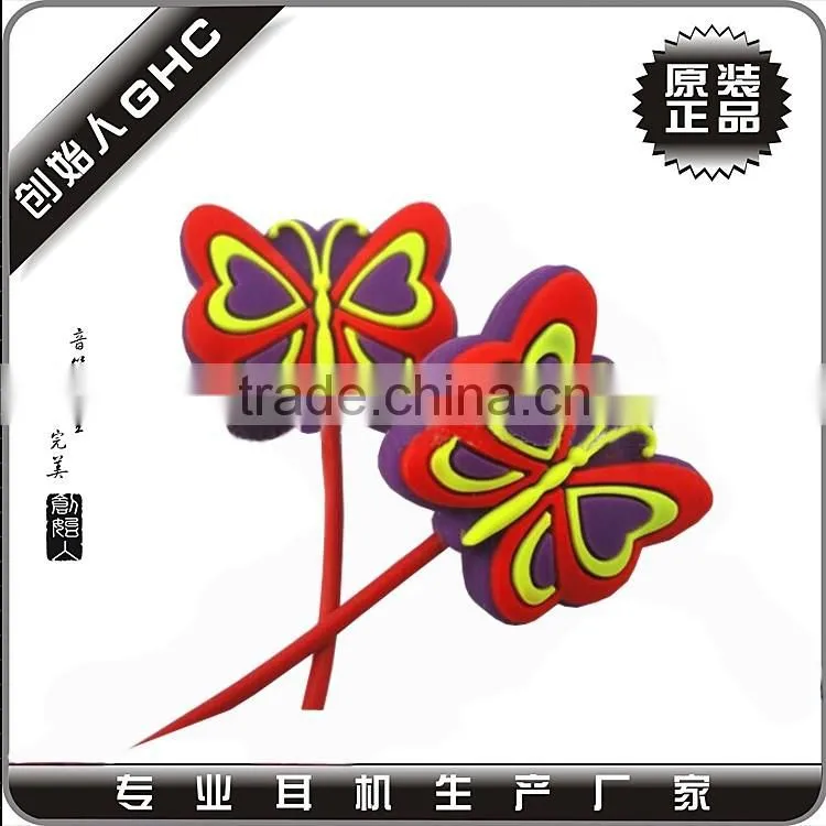 Superman earphone with 3D PVC design earbuds for kids