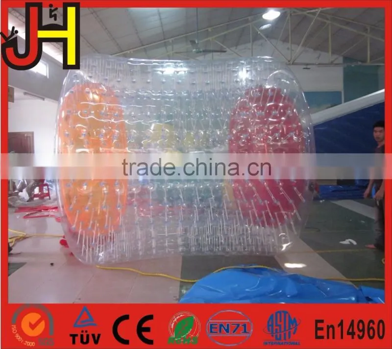Outside 2.4m Transparent Inflatable Water Roller For Sale
