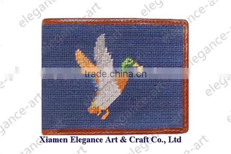 Racing horse needlepoint wallet for men