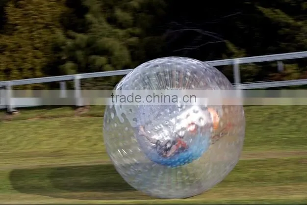 Air inflated ground/ water zorb ball for sale, giant zorb ball with lighting