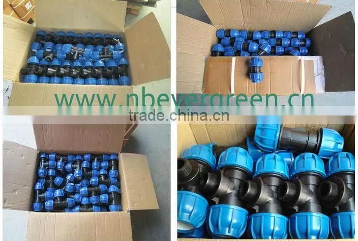 PE pipe compressure fitting 90 degree male/female elbow