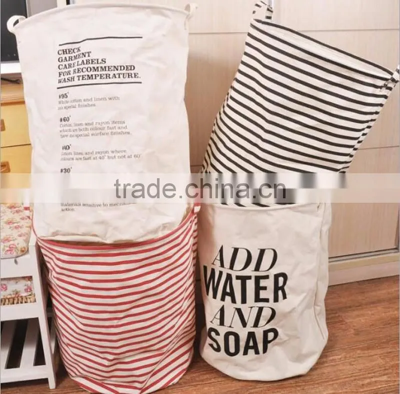 Unique Cotton Sundries Storage Bin Linen Collapsible Folding Laundry Basket
