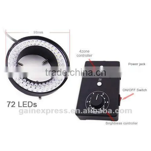 Ring Light 62mm 72 LED Microscope Camera Illuminator Flash Lens