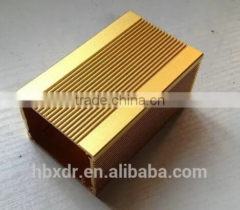 Custom golden Anodizing extruded aluminium enclosure With Side Covers