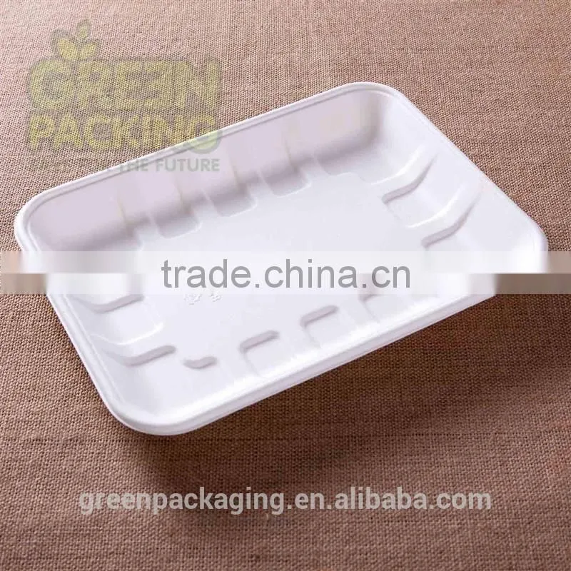 Biodegradable sugarcane rectangular trays 225X138X25mm