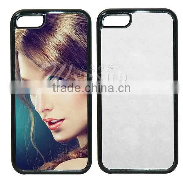 2015 HOT fashion 2D Sublimation Rubber Cover for iphone 5/5s/5c