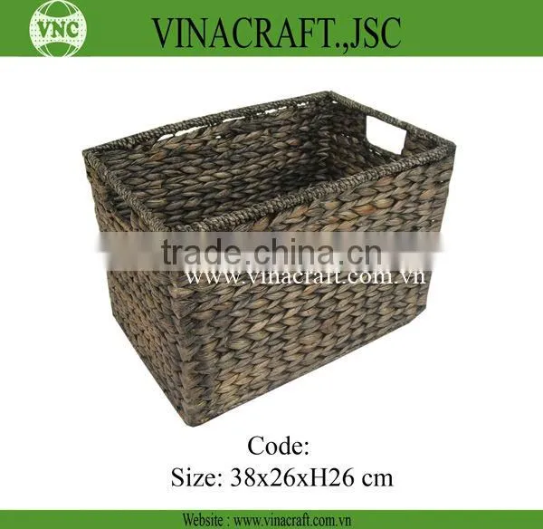 Rectangular Bamboo Water hyacinth Storage Basket in natural
