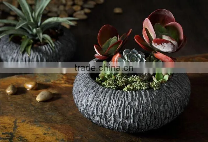 2017 cheap balcony fiberglass flower pot outdoor round planters