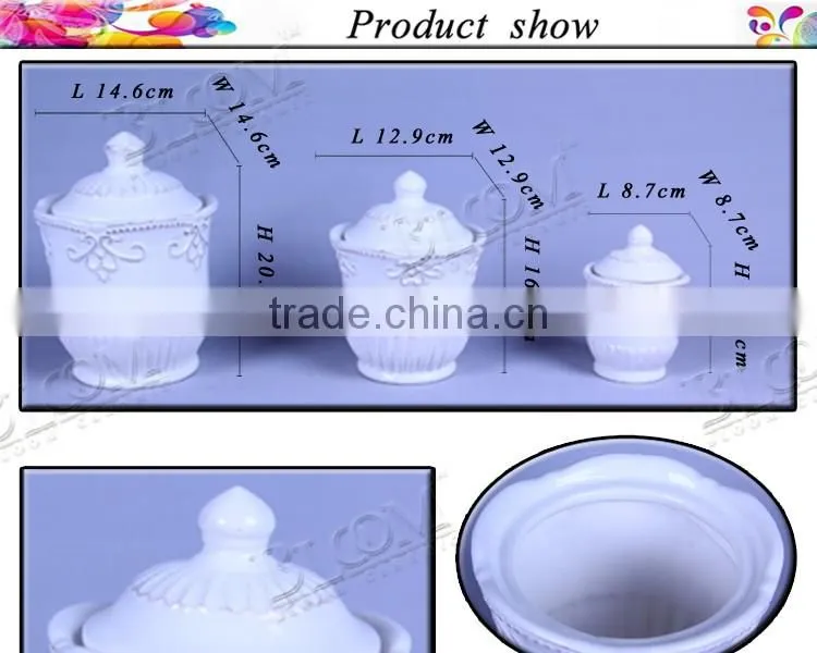 Flower shape white glaze ceramic coffee creamer container