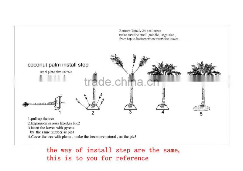 Wholesale Artificial large Palm Tree for outdoor decoration in factory price