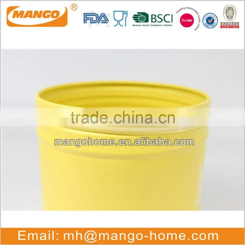 China supplies cheap yellow and white bulk tea metal cainster with lid