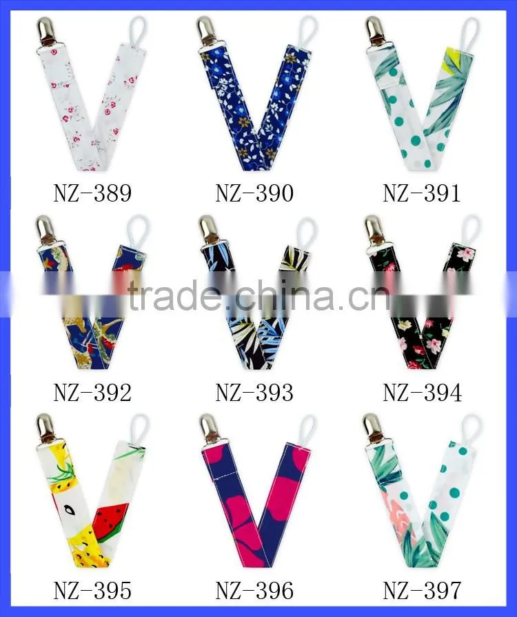 New Arrival Baby Boys Cheap Pacifier Clips Teething Sooner Holder Cotton Pacifier Holder Clip