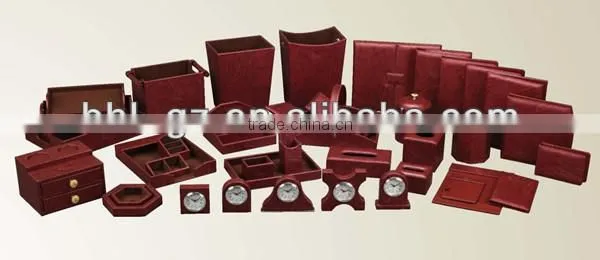 Hotel leather product,leather desk set series for hotel guest room,PW-100