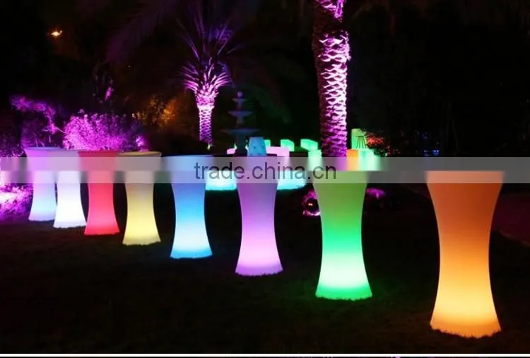 Chargeable Remote Control Party Supplies Festive Decorative Cocktail Table Cordless Led Lighted Illuminated Tables For Events