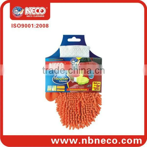 Chenille glove car cleaning