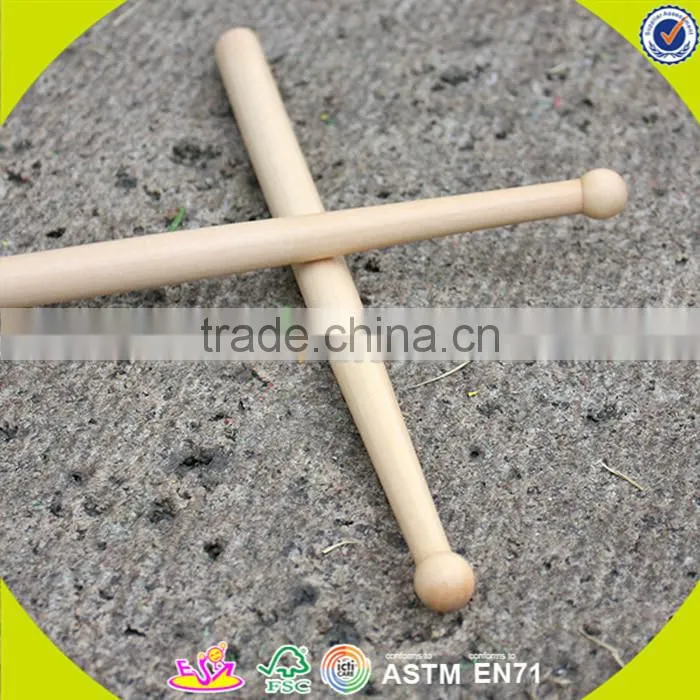 wholesale simple style wooden toy double drums funny wooden toy double drums for toddlers W07J004