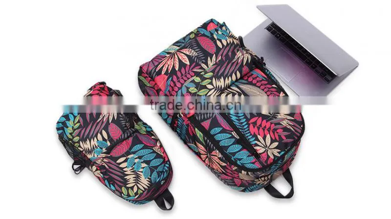 fashion outdoor waterproof nylon printed backpack 2016