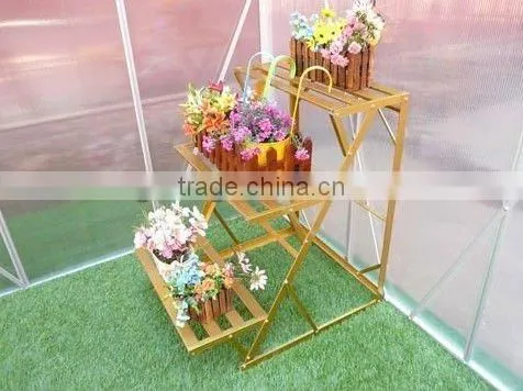 golden aluminum greenhouse shelf