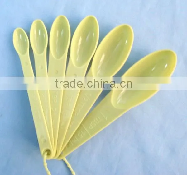 6 pcs Plastic Measuring Spoon set,yellow