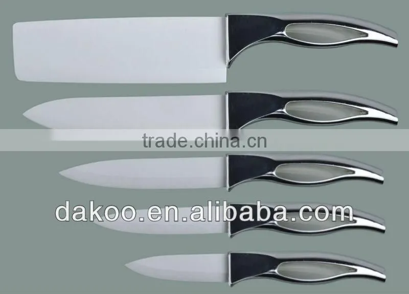 4 Pieces Beautiful Electroplate Handle Zirconia Ceramic Knife