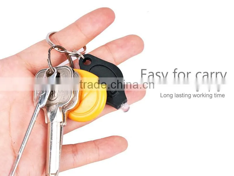 7 Color Plastic 20000mcd Cheap Custom Fashion Key Chain Mini Led Flashlight Keychain