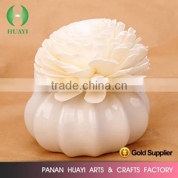 Reed Diffuser Handmade White Sola wood Perfume Flowers 8CM