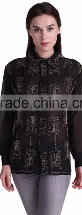 Domin fashion beading and sequin images of ladies casual tops