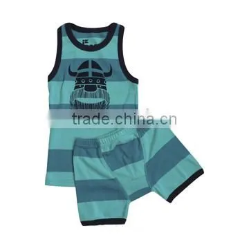 2015 sky blue linear design children clothes boy vest