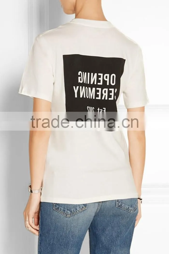Cotton fruit Sticker t shirt printing for women