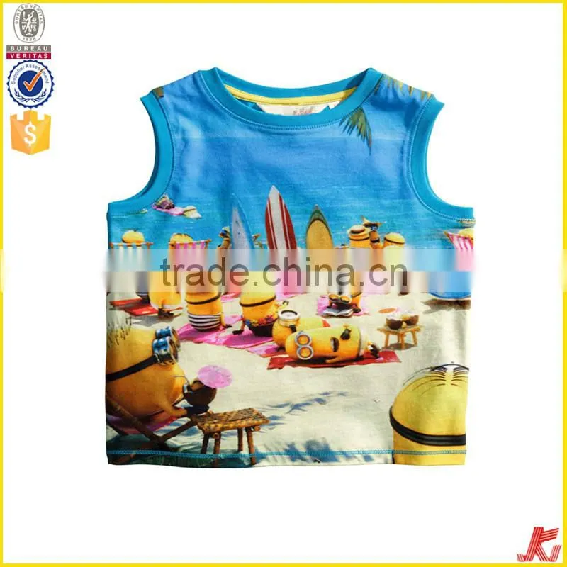 boys fashionable printing tank tops sleeveless sweaters for teenager