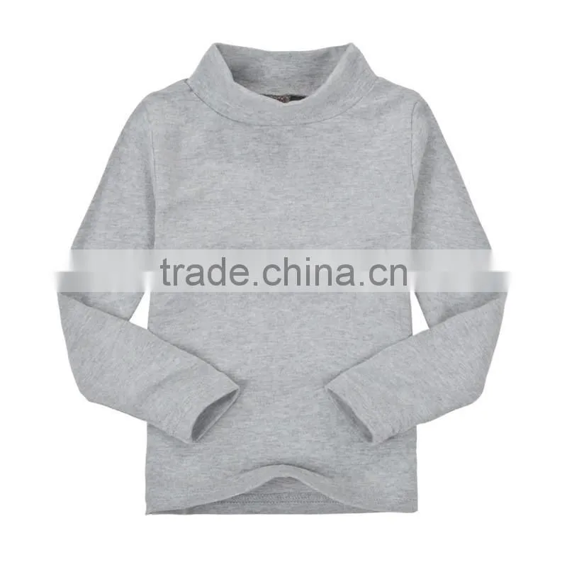 custom spring/autumn/winter fashion baby cotton spandex lycra infant garment long sleeve high collar baby t-shirt
