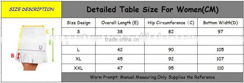 Tailored fit golf clothes ,golf skirts/ skorts with safety pants