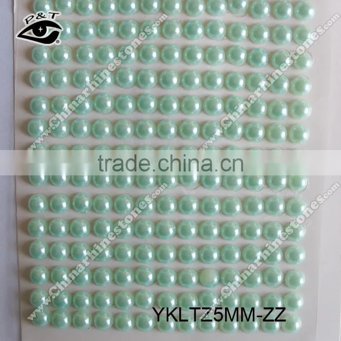 5MM Size Aquamarine Stickers Self Adhesive Rhinestone sticker Pearl Rhinestone Decals