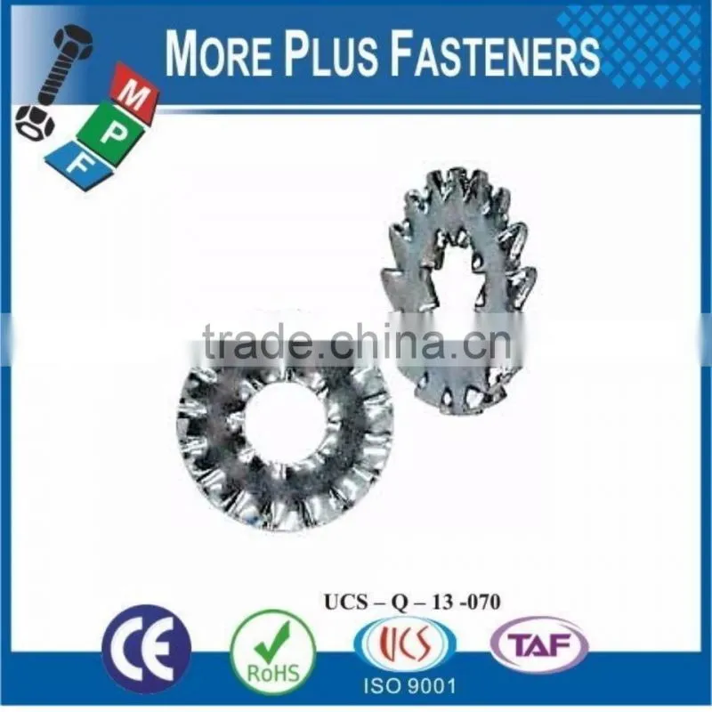 Made in Taiwan Stainless Steel Carbon Steel External Internal Tooth Star Lock Washer Passivated Zinc Plated