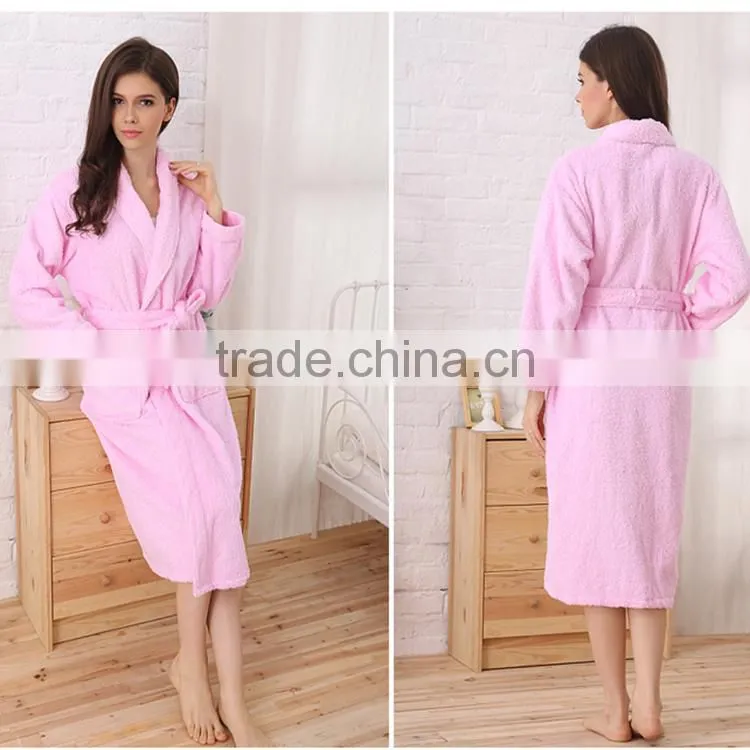 Wholesale 100% cotton super soft women sleepwear bathrobe