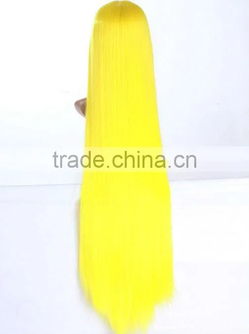 2013 Women's Sexy Long Curly Synthetic Fancy Cosplay Wig,Blonde European Hair Full Lace Wig,Long Straight Cosplay Wig