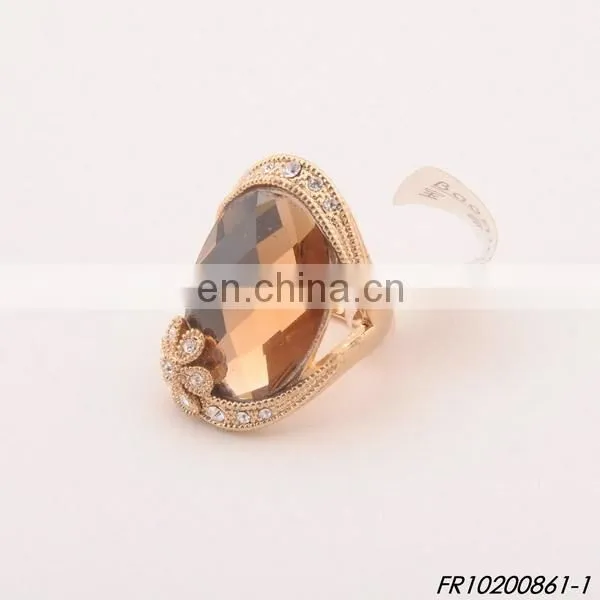 Fancy gold gem stone sparkling ring fashion engagement ring jewelry