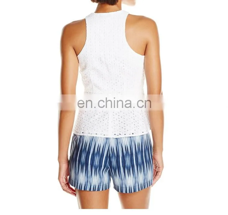 Hot sale most popular womens fitness tank fahsion top with central front zipper