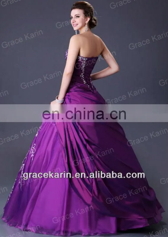 2015 Purple Grace karin sweetheart Quinceanera Dresses Strapless high quality and cheap CL2515